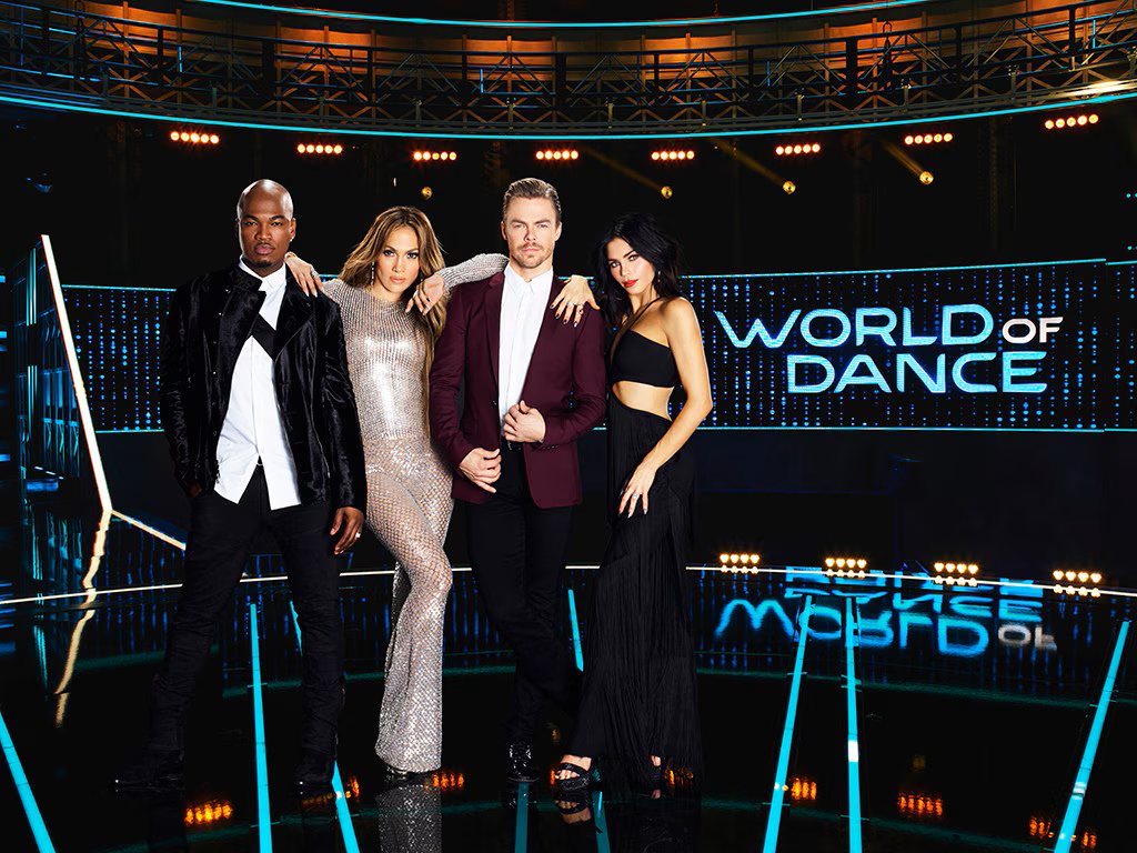 The World of Dance judges on the show's stage set